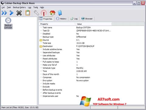 Captura de pantalla Cobian Backup para Windows 7