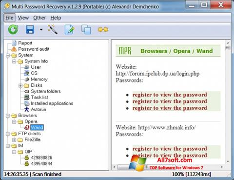 Captura de pantalla Multi Password Recovery para Windows 7