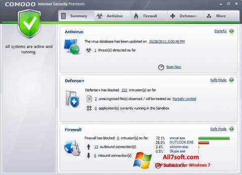Captura de pantalla Comodo Internet Security Premium para Windows 7