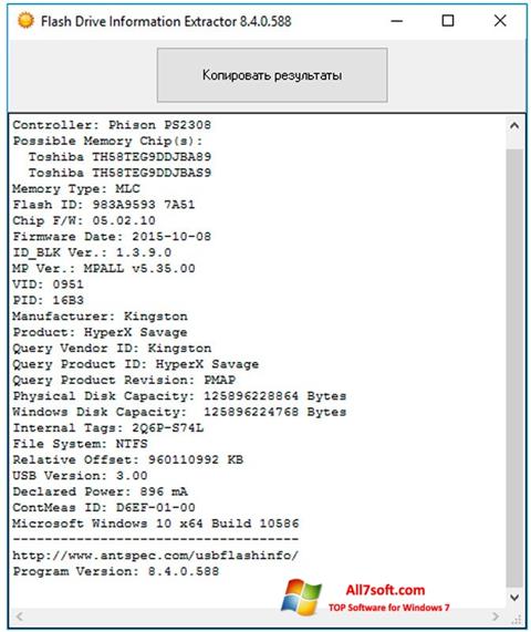 Captura de pantalla Flash Drive Information Extractor para Windows 7