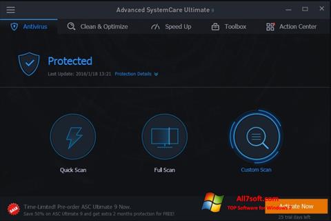 Captura de pantalla Advanced SystemCare para Windows 7