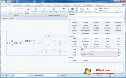 Captura de pantalla MathCAD para Windows 7