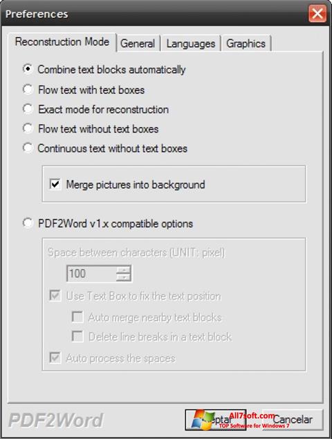 Captura de pantalla PDF2Word para Windows 7