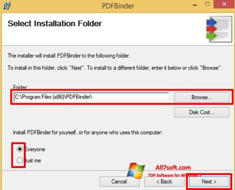 Captura de pantalla PDFBinder para Windows 7