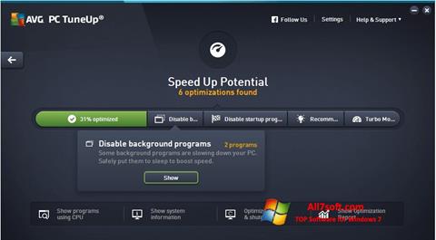 Captura de pantalla AVG PC Tuneup para Windows 7