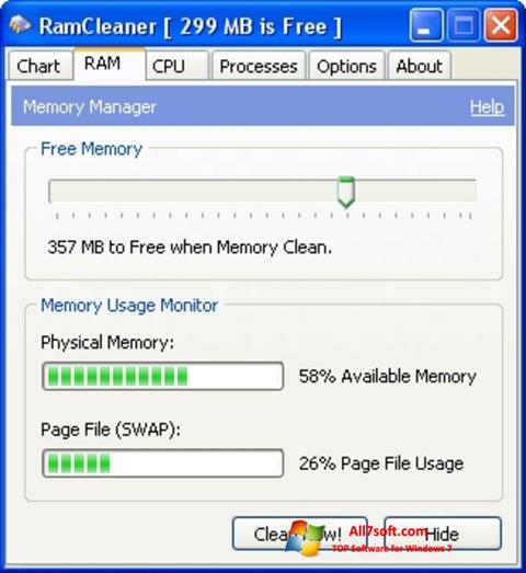 Captura de pantalla RamCleaner para Windows 7