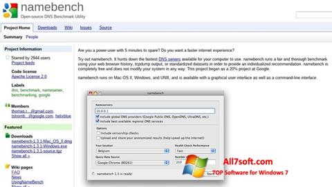 Captura de pantalla NameBench para Windows 7