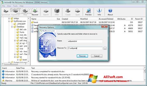 Captura de pantalla Active File Recovery para Windows 7