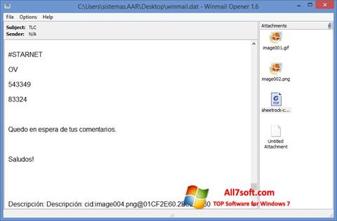 Captura de pantalla Winmail Opener para Windows 7