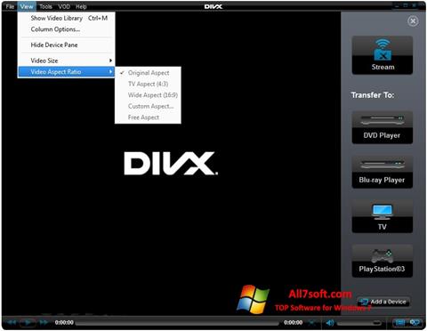 Captura de pantalla DivX Player para Windows 7