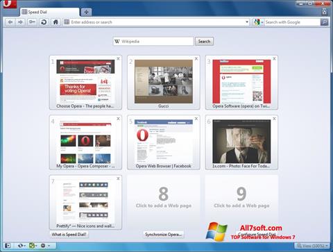 Captura de pantalla Opera para Windows 7