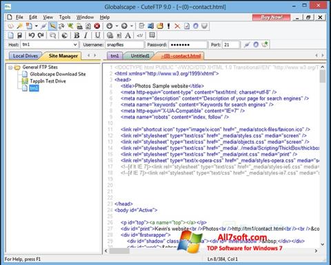 Captura de pantalla CuteFTP para Windows 7