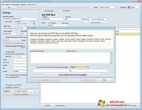 Captura de pantalla Scan2PDF para Windows 7