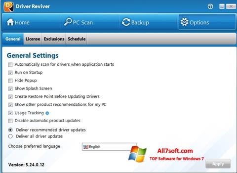 Captura de pantalla Driver Reviver para Windows 7