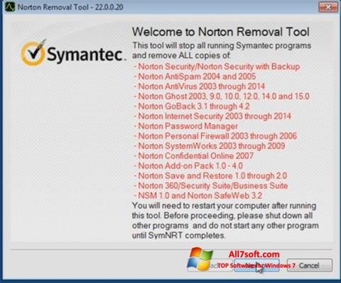 Captura de pantalla Norton Removal Tool para Windows 7