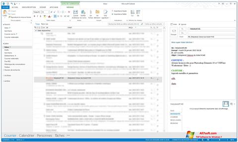 Captura de pantalla Microsoft Outlook para Windows 7