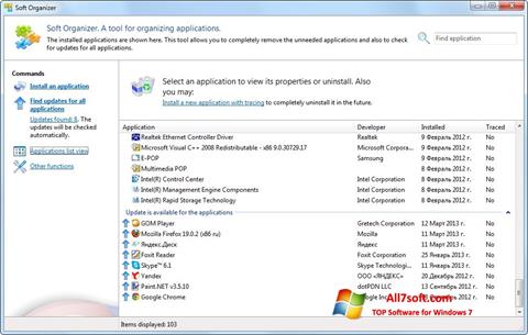 Captura de pantalla Soft Organizer para Windows 7