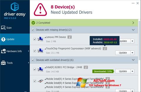 Captura de pantalla Driver Easy para Windows 7