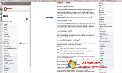 Captura de pantalla Opera Turbo para Windows 7