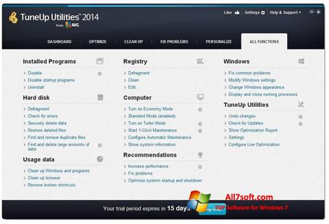 Captura de pantalla TuneUp Utilities para Windows 7