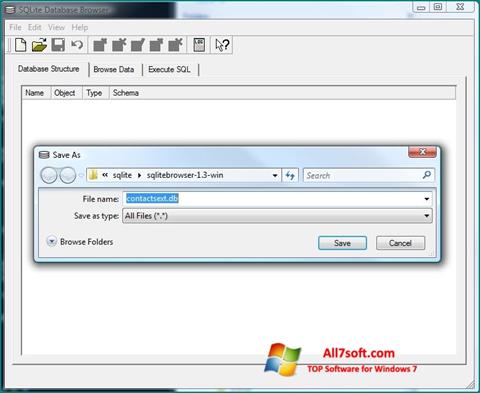 Captura de pantalla SQLite Database Browser para Windows 7