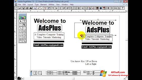 Captura de pantalla Adobe PageMaker para Windows 7