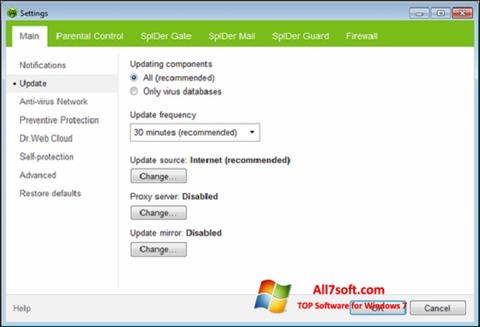 Captura de pantalla Dr.Web Security Space para Windows 7