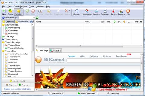 Captura de pantalla BitComet para Windows 7