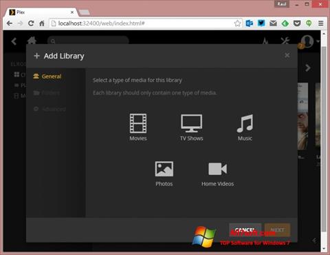 Captura de pantalla Plex Media Server para Windows 7