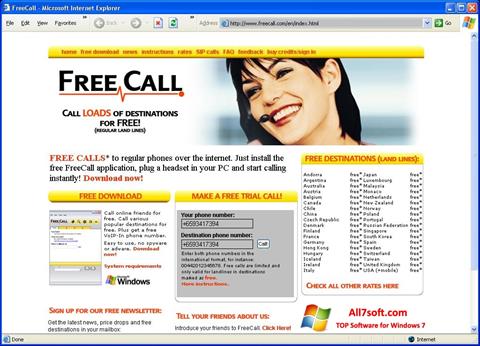 Captura de pantalla FreeCall para Windows 7