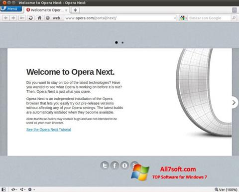 Captura de pantalla Opera Developer para Windows 7