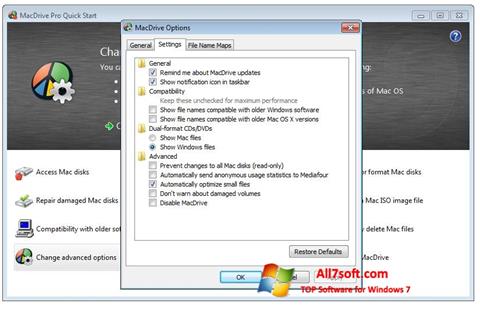 Captura de pantalla MacDrive para Windows 7