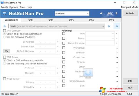 Captura de pantalla NetSetMan para Windows 7
