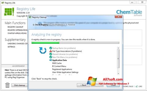 Captura de pantalla Registry Life para Windows 7