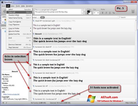 Captura de pantalla NexusFont para Windows 7