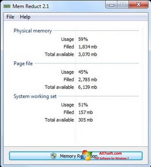 Captura de pantalla Mem Reduct para Windows 7