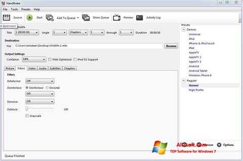 Captura de pantalla HandBrake para Windows 7