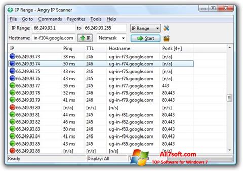 Captura de pantalla Angry IP Scanner para Windows 7