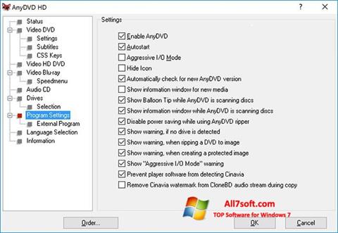 Captura de pantalla AnyDVD para Windows 7
