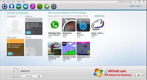 Captura de pantalla Nokia PC Suite para Windows 7