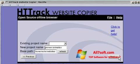 Captura de pantalla HTTrack Website Copier para Windows 7