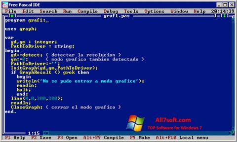 Captura de pantalla Free Pascal para Windows 7