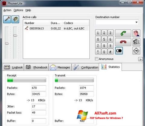 Captura de pantalla PhonerLite para Windows 7