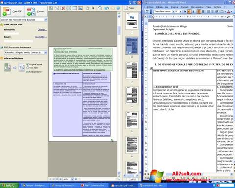 Captura de pantalla ABBYY PDF Transformer para Windows 7