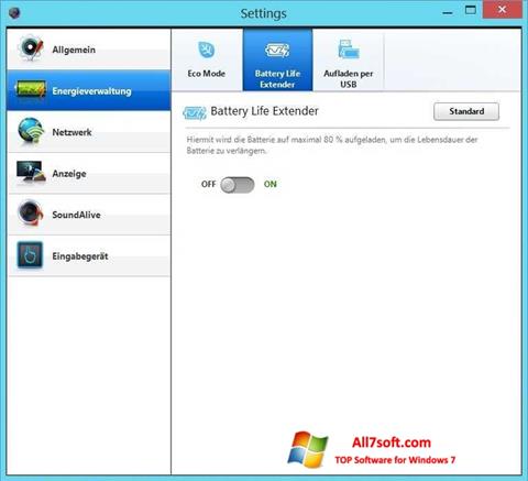 Captura de pantalla Easy Settings para Windows 7