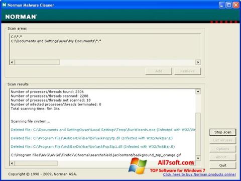 Captura de pantalla Norman Malware Cleaner para Windows 7