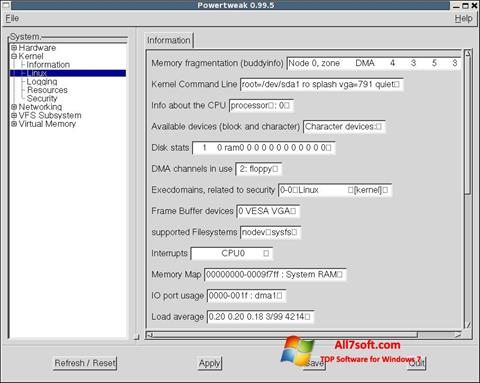 Captura de pantalla PowerTweak para Windows 7