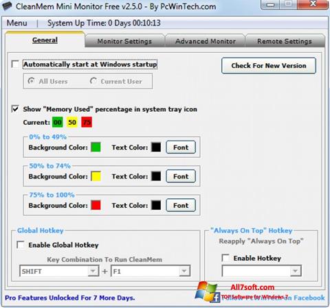 Captura de pantalla CleanMem para Windows 7