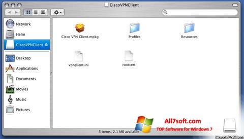Captura de pantalla Cisco VPN Client para Windows 7
