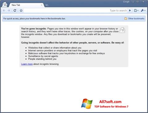 Captura de pantalla Google Chrome Beta para Windows 7